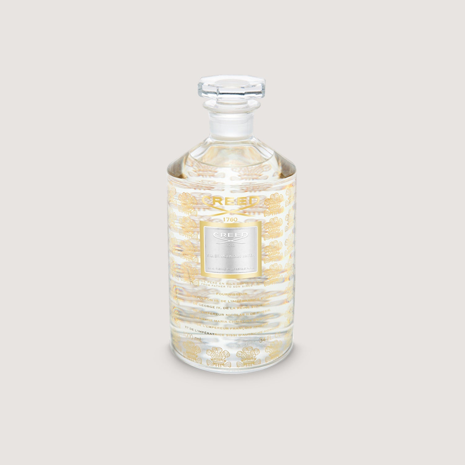Silver Mountain Water 1000ml/34oz Flacon bottle