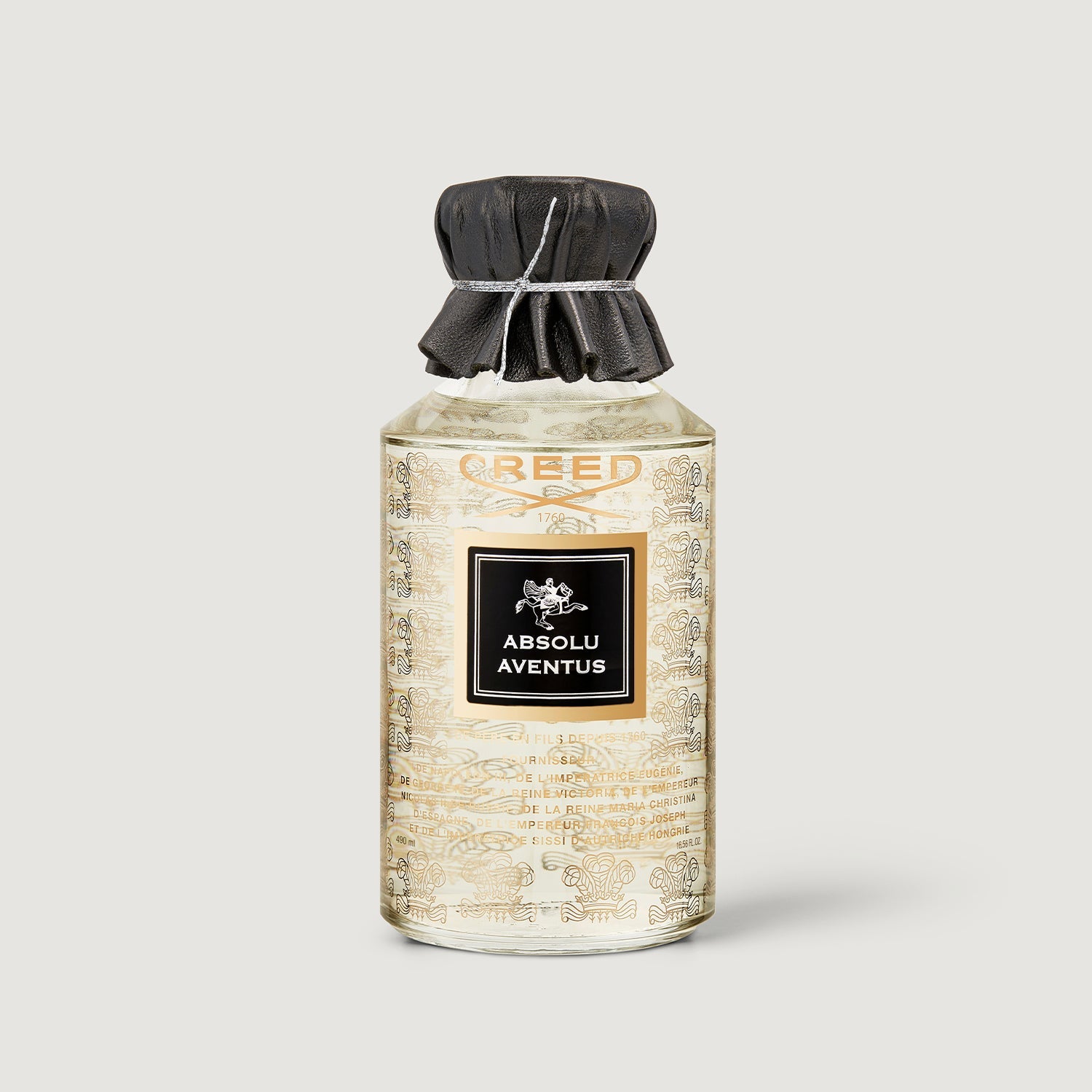 Creed Absolu Aventus perfume bottle on a light gray background