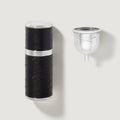 50ml atomizer black with silver trim and funnel